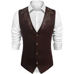 Terno de camurça masculino bordado casual estilo steampunk moda primavera outono plus size colete