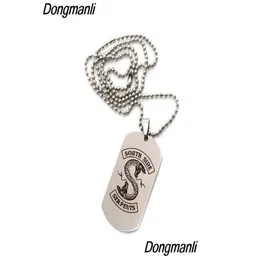 Collane con ciondolo P6 Dongmanli Serie TV Riverdale Collana Acciaio inossidabile Gioielli ispirati alla moda per i fan Penna con consegna a goccia laser Dhofe