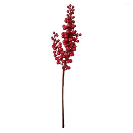 Flores decorativas ano longo frescor simulado baga feijão vermelho ramo espuma frutas pendurado decoração realista para casa e escritório
