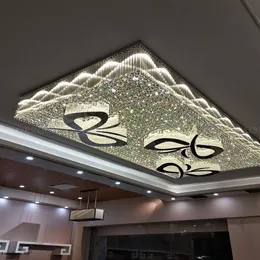 Lampadario di cristallo LED personalizzato grande lampadario el lobby plafoniere gioielleria lampade ville soggiorno ristorante sala banchetti Proj284d