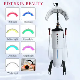 Icke-invasiv fotodynamisk 7 Färg Ljus hudstramning Face Contouring Diatermy Dredging Lymf Anti-Wrinkle Anti-Aging 2 Handtag + PDT Beauty Machine