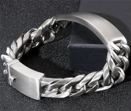 Bangle Massive Engravable ID Armband för män 18 mm borstad matt rostfritt stål Mens på handkedjan armband smycken Mannen Arm8032735