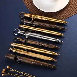 Tools Bolt Action Pen Solid Brass Edc Pen Sixedge Pocket Pen Metal Tactical Pen with Refills and Clip Signature Pen Self Defense Tool