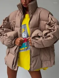 Kadın Trençkotları Kış Pamuk Ceketleri Kadınlar İçin 2023 Kalın Sıcak Gevşek Moda Kapitone Ceket Değişimi Tasarım Sokak Ceket W805