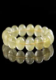 High Quality 6810mm Gold Crystal Beads Bracelets Bangles Natural Stone Quartz Rutilated Bracelets Elastic Stretch Bracelet Men5563388