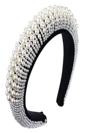 Lyxdesign Hårband Fashion Pearl Cover vadderat pannband för kvinnor Dance Party Women Hair Accessories Velvet Bezel Sponge Hair B9192062