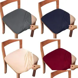 Fundas para sillas Silla de comedor Er Seat Ers Cojín elástico lavable extraíble Drop Delivery Home Garden Textiles para el hogar Silla C Dhgarden Dhfx4