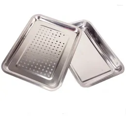 Tea Trays Multi Size Stainless Steel Tray Household Rectangular Japanese Style Seat Hollow Holder