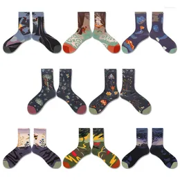 Women Socks 2pairs/Lot Tro Print Design Fashion Design Abstyle Paint