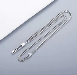 Europe America Retro Men Lady Women Cupronickel Silver Plated Bead Chain Halsband med graverade G -initialer Lång pendel3331910
