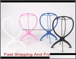 Wig Stand Hair Accessories Tools Products Rosy Black Blue and White Color Portable Folding Plastic Hat Holder Qylmdc Hairclipperss6760889