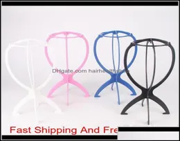 Wig Stand Hair Accessories Tools Products Rosy Black Blue And White Color Portable Folding Plastic Hat Holder Qylmdc Hairclipperss6760889