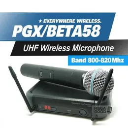 Микрофоны Microfono Бесплатная доставка! PGX PGX24 BETA58 UHF Караоке Беспроводная микрофонная система с суперкардиоидным ручным микрофоном BETA Micro