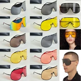 Masken-Sonnenbrille, modische Damen-Sonnenbrille, übergroßer Metallrahmen, UV-Schutz, All-Match-Herren-Skibrille, Designer-Masques Lunettes De Soleil