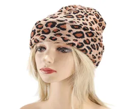 Beanieskull bonés outono inverno feminino039s leopardo ao ar livre quente malha chapéus presentes de aniversário BeanieSkullBeanieSkull6119629