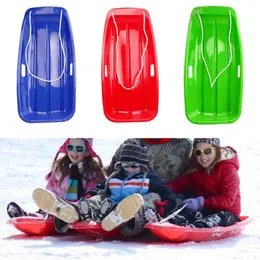 Snow Sled Outdoor Luge Grass Skiing Board Downhill Skating Toboggan Slider with Pull Rope for Kids Adults 231225