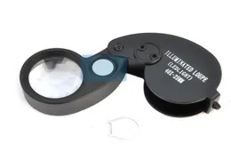 Folding 40x 25mm glasögon Magnifier smycken titta på kompakt lupa led ljuslampa förstoring glasmikroskop lupas de dumento loupe6240185