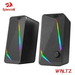 مكبرات صوت Redragon Waltz GS510 3.5mm Aux 2.0 Stereo Music Music RGB Gaming Mameers شريط صوت للكمبيوتر مكبرات الصوت كمبيوتر سطح المكتب