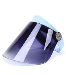 Unisex Plastik Vizör Güneş Şapkası Ayarlanabilir Spor Taşınabilir Sunvisor Açık Yaz Kapağı MX832706582913079