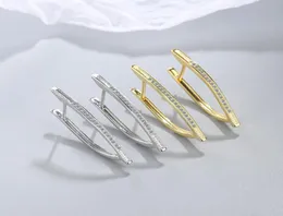 Hoop Huggie Todorova Mode Einzigartiges Design V-Form Geometrische Zirkonia Ohrringe Für Frauen Damen Hochzeit Schmuck Geschenke8915300