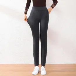 Kadınların Tozluk Kalınlaştırılmış Yün Sonbahar Kış Termal Sıcak Elastik Bel Yüksek Yüksek Yüksek Renkli Sıkı Sıkı Pantolon