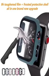 Custodie per Apple Watch Proteggi schermo in vetro temperato per iWatch Series 6 SE 5 4 3 2 smartwatch 40mm 44mm 42MM 38MM Copertura completa7973663
