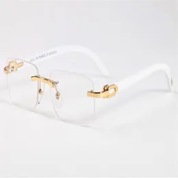 Nouveau bois lunettes de soleil hommes femmes blanc corne de buffle lunettes sans monture mode hommes sport original bambou lunettes Oculo De S288c