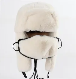 Bérets Est LeiFeng chapeau hommes et femmes fourrure casquette extérieure Protection de l'oreille masque complet chaud résistant au froid nord-est unisexe 7678992