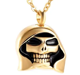 IJD9967 Cremation Jewelry for Ashes Skeleton Gold Skull Urn Necklace For Ashes Keepsake Memorial Pendant Locket for Women Män med 1831751