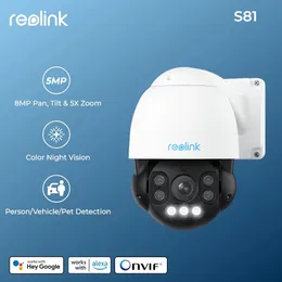 Câmera remodelada Reolink 4K PoE IP Câmera PTZ 5X Zoom Detecção de carro humano 8MP Color Night Vision 2 vias Áudio Segurança 231226
