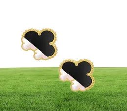 18K Rose Gold Four Leaf Clover Earrings Stud Premium Edition Seiko Luxury Jewelry Designer Made Made Boutique Earrings6666708