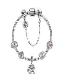 2022 novo charme pulseira oco rosa cristal árvore da vida pingente corrente de segurança europeu charme contas pulseira se encaixa p charme pulseiras colar6015013