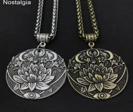 Spiritual Jewelry KARMA Buddha Wiccan Lotus Flower Wicca Moon Necklace Men Women Accessories Witchcraft Witch Jewlery2062408