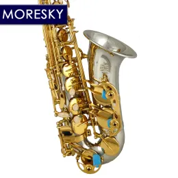 MORESKY E-Flat Es Altsaxophon Goldtasten Kupfernickel mit Koffer Blasmusikinstrument MAS-5000