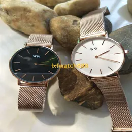 3A WW 고품질 DW 여성 시계 32mm 및 남성 시계 36mm 웰링턴 패션 쿼츠 손목 시계 다니엘스 Acier inoxydabable wrist229k