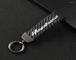 Keychains Fashion Motorcycle Carbon Fiber Leather Rope Keychain Key Ring For GSX1300R HAYABUSA GSX 1300R GSX1300 Miri223641847