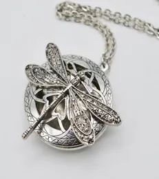 5st smycken diffuser lockets halsband för kvinnor julklapp vintage ihålig locket med slända xl5117031548