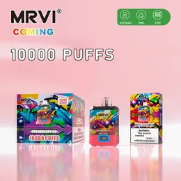 Oryginalny MRVI nadchodzący Puff 10K Djeńczyk do dyspozycji Vape 15K 12K Puff Ecig Puffbar 5% 650 Mah Uładowalne Ulepszone z inteligentnym ekranem Vapme Mrvi paski paska