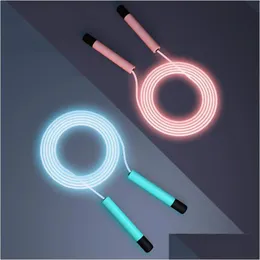 Ropes Jump Ropes Glowing LED Skip Rope for Kids ADT Fitness Justerbar Portable Training Sports Equipment Outdoor 230625 Drop Delivery O