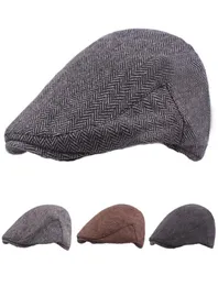 Uomini classici berretti caldi invernali che guidano il cappello da golf casual cappello da giornale nuovo hatcs02419733487