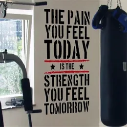 Stickers The Pain you Feel Today... Home Gym Motivational Decal Quote Fitness Strength Workout Stickers Wall Art For Kids Rooms Y200103