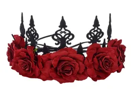 Headbands Rose Red Flower Crown Woodland Hair Wreath Festival Headband F67 Drop Delivery 2022 Naturalstore Amrpm7000823