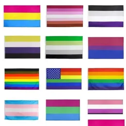 Banner bayrakları hızlı teslimat 30 stil 150x90cm gökkuşağı bayrakları lezbiyen afişler LGBT bayrağı polyester colorf açık banner eşcinsel cpa4205 damla otdae