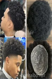 Africian American Afro Toupees Brazilian Remy Human Hair Pieces 4mm6mm8mmFull Thin Skin PU Units for Black Men Express Delivery1059454