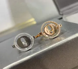 Moda argento sterling 925 anelli portafortuna per le donne fede nuziale in cristallo pietre laterali danzanti anello in movimento gioielli per incontri francesi 8140150