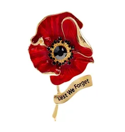 Pins Brooches CINDY XIANG Eanmel Red Poppies Brooch quot Lest We Forgot Pin 2 Colors Available Flower Jewelry Rememberance Day4346624