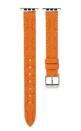 Luxus Designer Lederarmband für Apple Watch 6 5 4 SE Band Sport Lederarmband 44mm 42mm 40mm 38mm Armband für Iwatch Series2010117