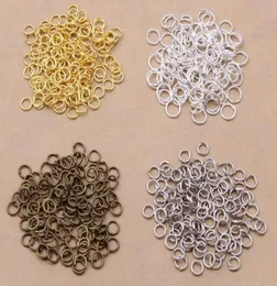 1000 bitar Lot 5mm Öppna hoppringar smycken DIY Fynd för chokerhalsband armband som gör 4 färgval dia 07 mm2698747