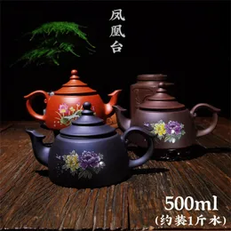 500CC Real Handmade Green Kettle Yixing Purple Clay Teapot Puer Tea Set Kung Fu Zisha Teaware 231225