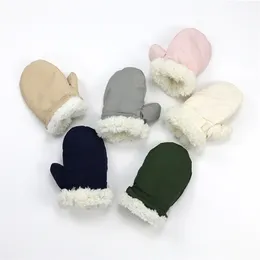 Winter Baby Handschuhe Verdicken Wärmer Fleece Handschuhe Einfarbig Komfortable geboren Kinder Fäustlinge Kleinkinder Kinder Zubehör Outdoor 231225